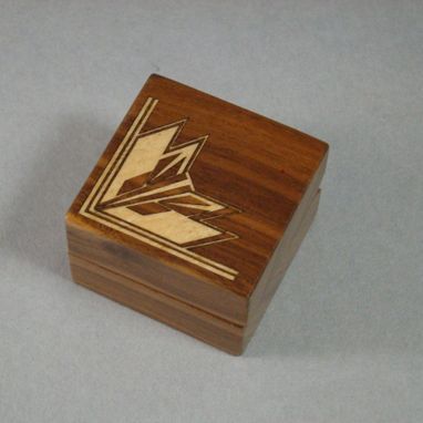Custom Made Inlaid Art Deco Ring Box With Free Engraving And Shipping.  Rb-12