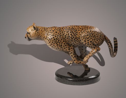 Custom Made Bronze "The Cheetah" Amazing Detail!!! Limited Edition Sculpture By Barry Stein