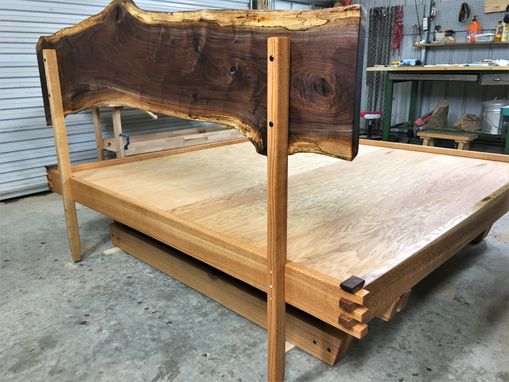 Custom Made Custom Live-Edge Floating Platform Bed