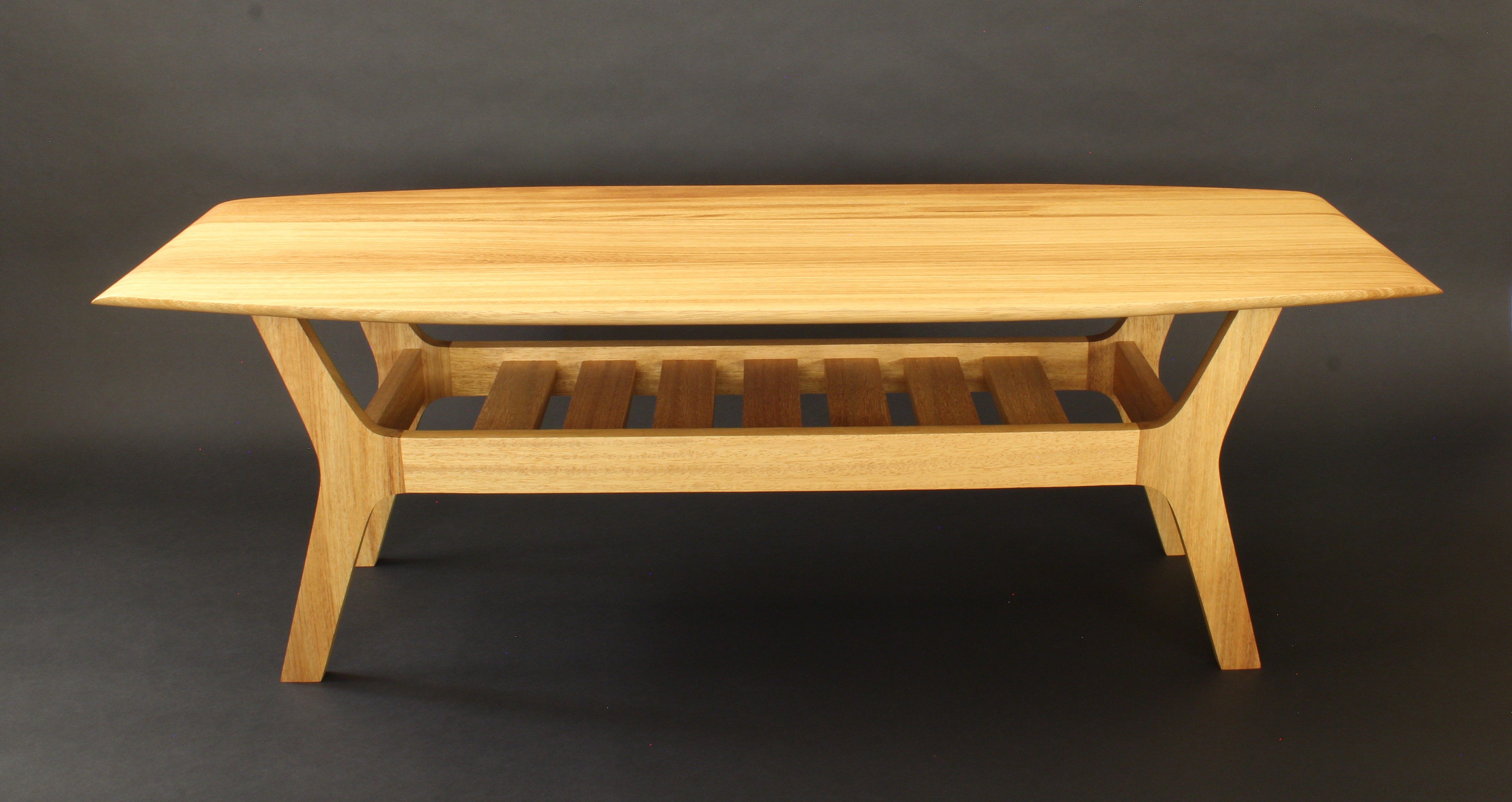 Buy Hand Made Noll Wide Body Danish Surfboard Coffee Table In Iroko