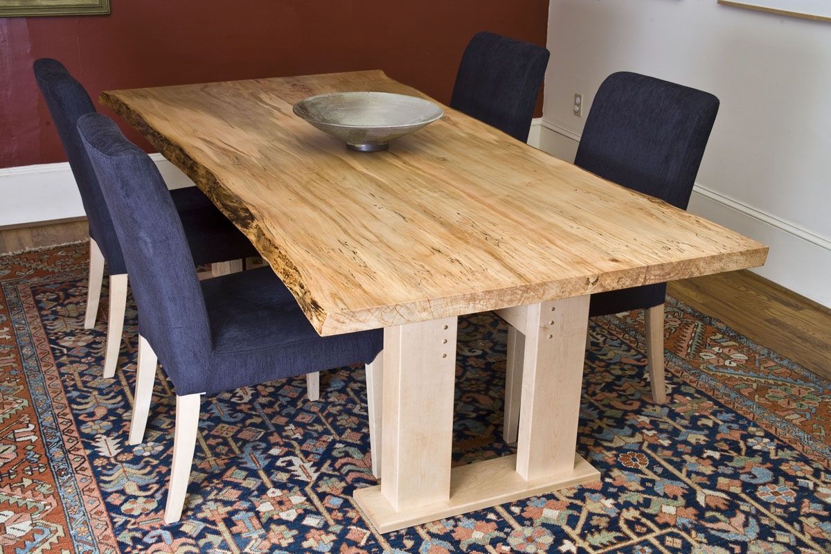 Custom Made Ambrosia Maple Dining Table, Live Edge by Fredric Blum Design | CustomMade.com