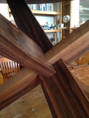 Custom Made Puzzle Leg Dining Table In Walnut