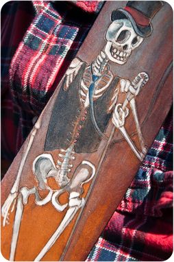 Custom Made Day Of The Dead Leather Guitar Strap