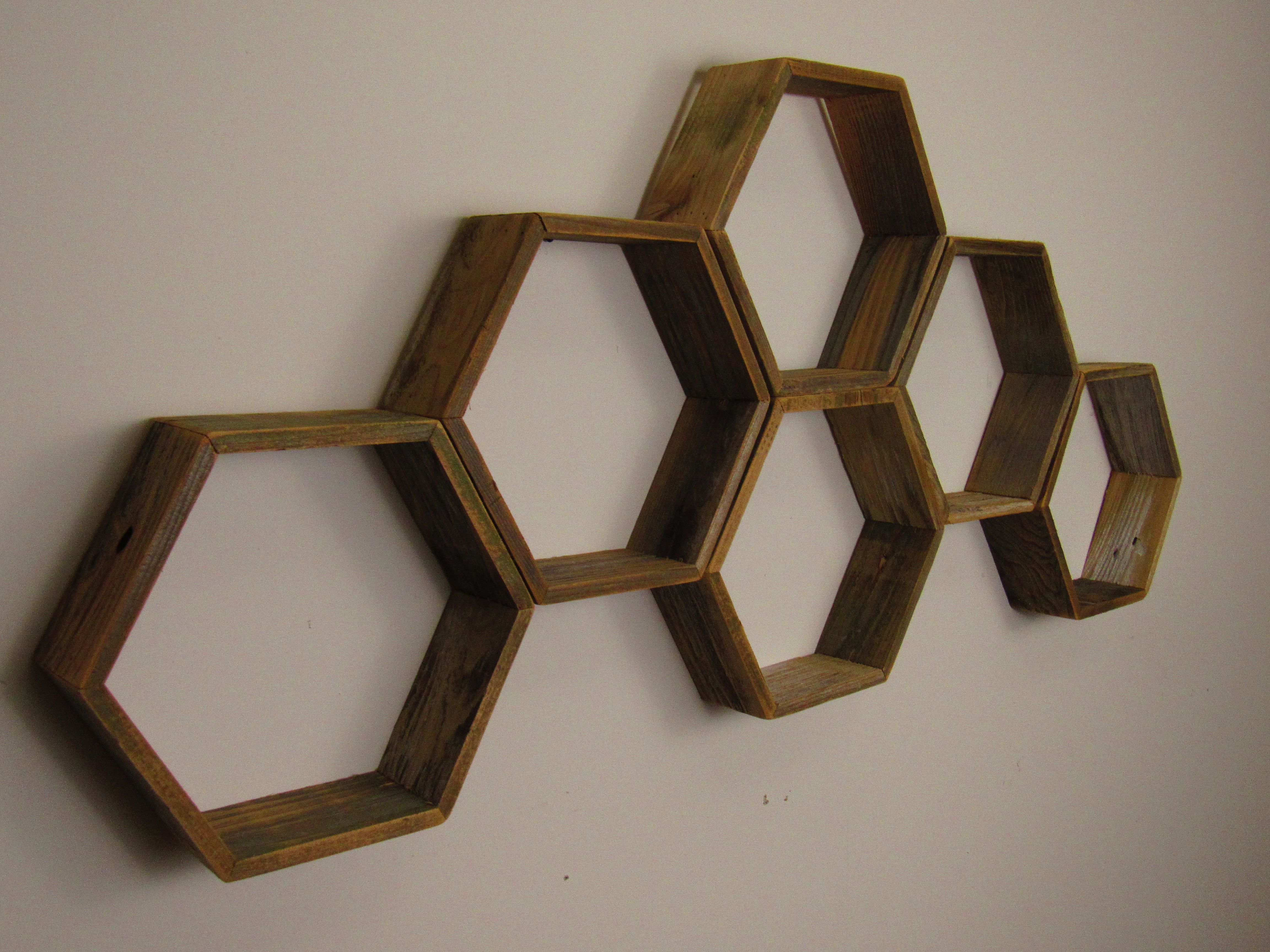 Buy Custom Reclaimed Honeycomb Hexagon Geometric Shelves, Nursery