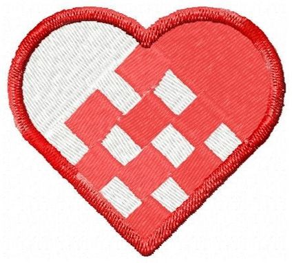 Custom Made Woven Heart Embroidery Design