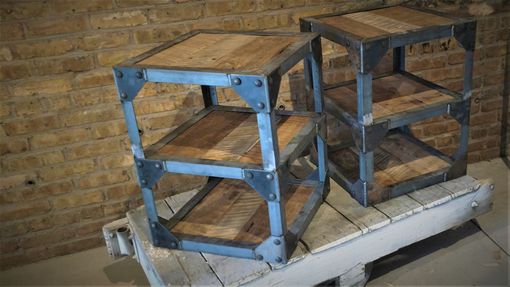Custom Made Industrial Barn Wood End Tables
