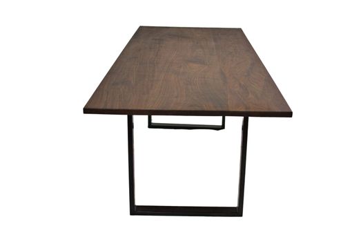 Custom Made Walnut Dining Table, Modern Dining Table, Kitchen Table With Metal, Farmhouse, Rustic, Industrial