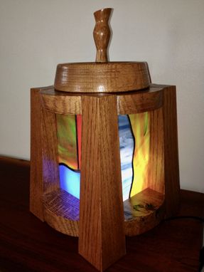 Custom Made Mission/Prairie Style Stained Glass Table/Accent Lamp