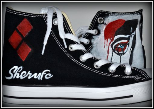 Custom Made Harley Quinn Converse, Custom Converse, Painted Conver, Harley Quinn