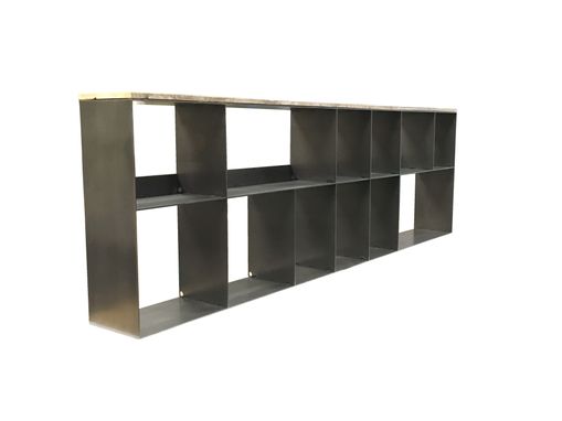 Custom Made Industrial Style Steel Bookcase