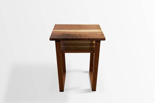 Custom Made Walnut Side Table With Shelf