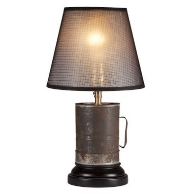 Custom Made Vintage Rustic Handled Tin Lamp