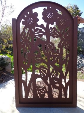 Custom Made Metal Art Gate Sunflower Ranch Farm Ornamental Rust Iron Garden Fantasy