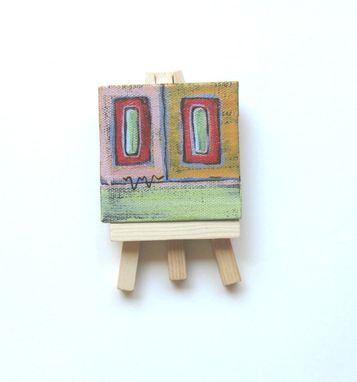 Custom Made Acrylic Abstract Miniature Painting, Gift Idea, Beach Cottage Chic