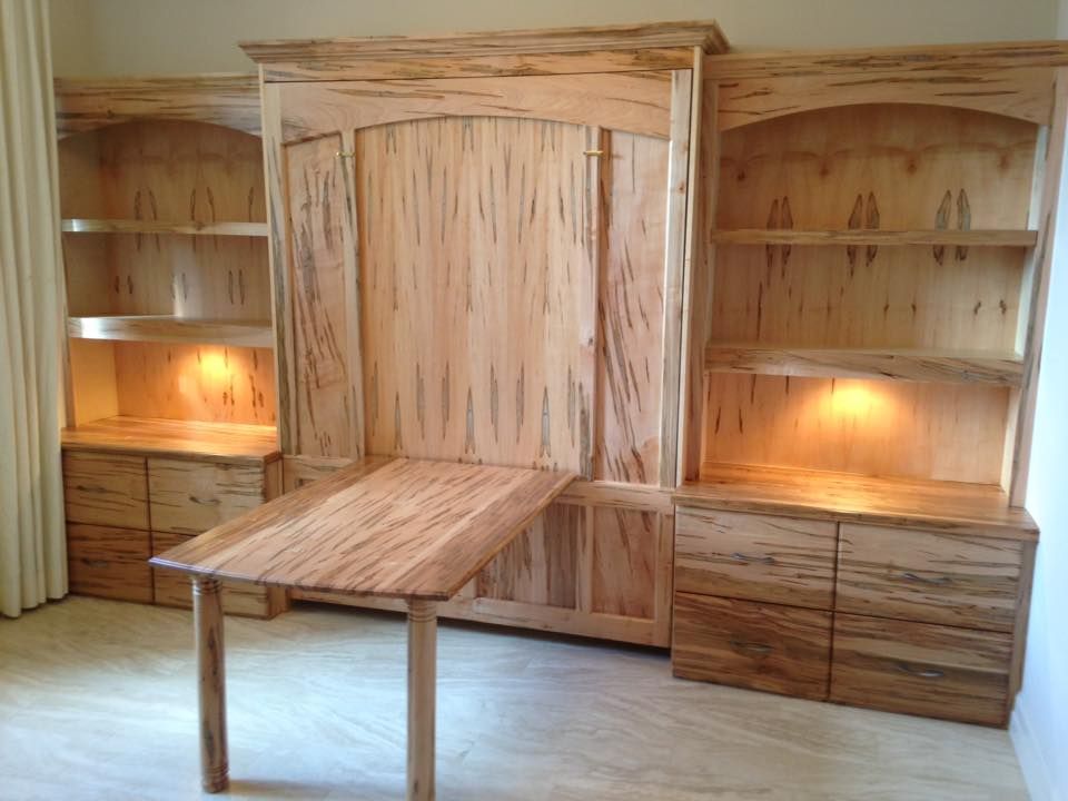 Custom Stunning Home Office Murphy Bed by Stage One Designs