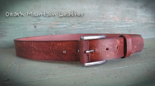 Custom Made Rugged Brown Leather Belt