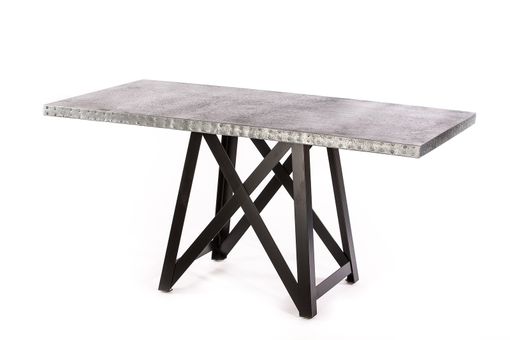 Custom Made Zinc Table Zinc Dining Table -  The Uptown Rectangular Zinc Top Dining Table