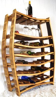 Custom Made Large Wine And Glass Rack - Chablis - Made From Retired California Wine Barrels