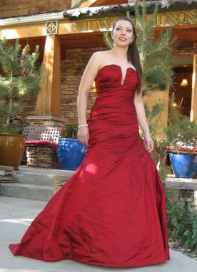 Custom Made Bridal Gown Red Silk Corset Wedding Gown