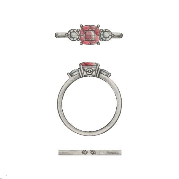 The red and white colors of a Pokeball give this ring a subtle take on the Pokemon theme.