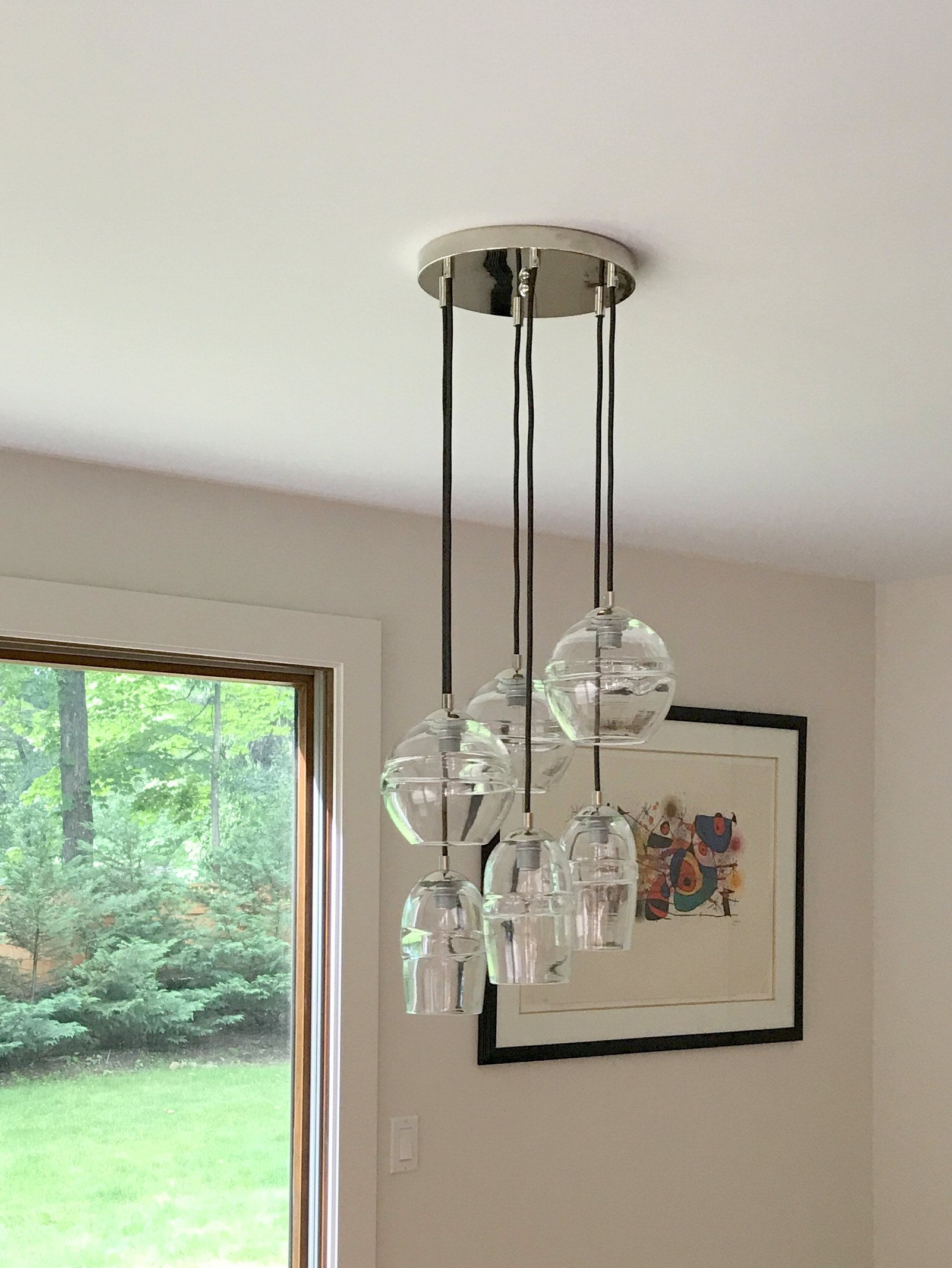 Buy Hand Crafted Clear Banded Globe Cluster MultiPort Pendant