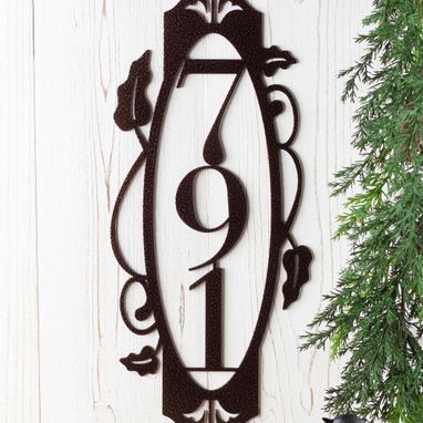 Custom Made Custom Address Sign, Metal With Personalized House Numbers Outdoor Plaque, New Home Gift
