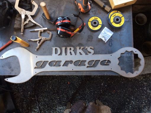 Custom Made Wrench Metal Garage Sign