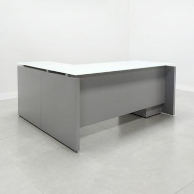 Custom Made Denver L Shape Desk With Glass Top - Customize Desks
