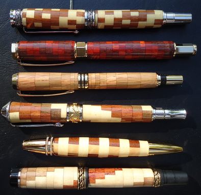 Custom Made Handmade / Hand Crafted Segmented Wooden Pen, Ballpoint, Rollerball, Or Fountain