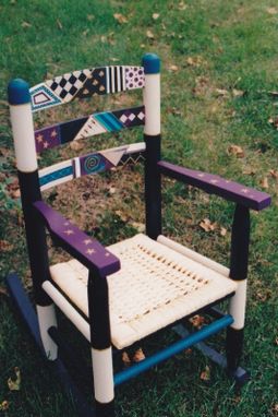 Custom Made Children's Chair Painted With Abtract Designs, Trains Or Butterflies