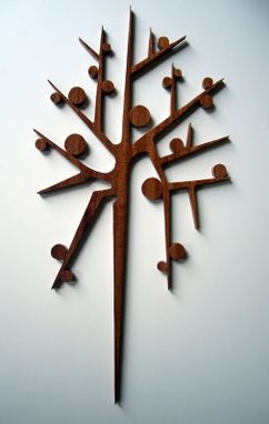 Custom Made Mahogany Fretwork Mid-Century "Modern Tree"