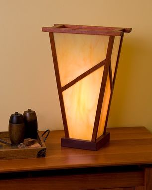 Custom Made Angled Stained Glass Lamp