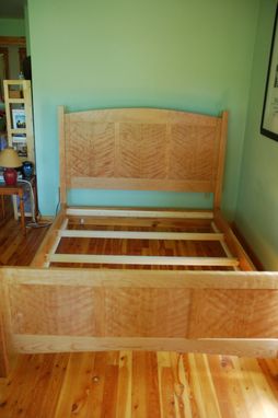 Custom Made Curly Cherry Queen Bed, Shaker Style