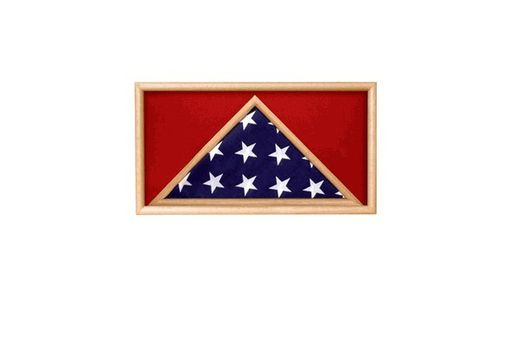 Custom Made Oak 5 X 9.5 Flag Memorial Case - Rectangle - For Casket Flag