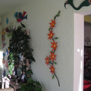 Custom Made Metal Flower Sculpture  Home Decor Wall Kitchen Decor 22 X 42
