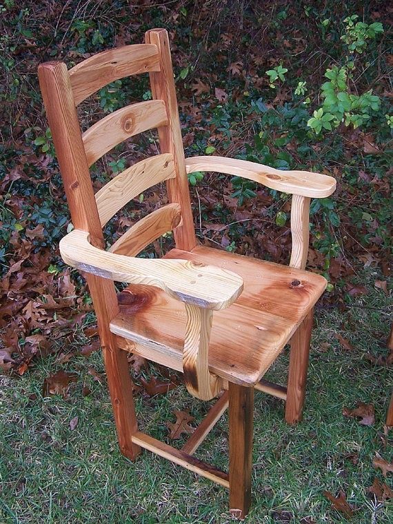 Buy Hand Crafted Arched Slat Yellow Pine Dining Room Chairs, made to