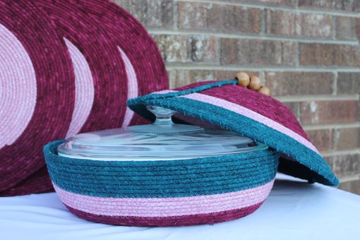 Custom Made Fabric Placemat Set With Matching Casserole Dish - Oval