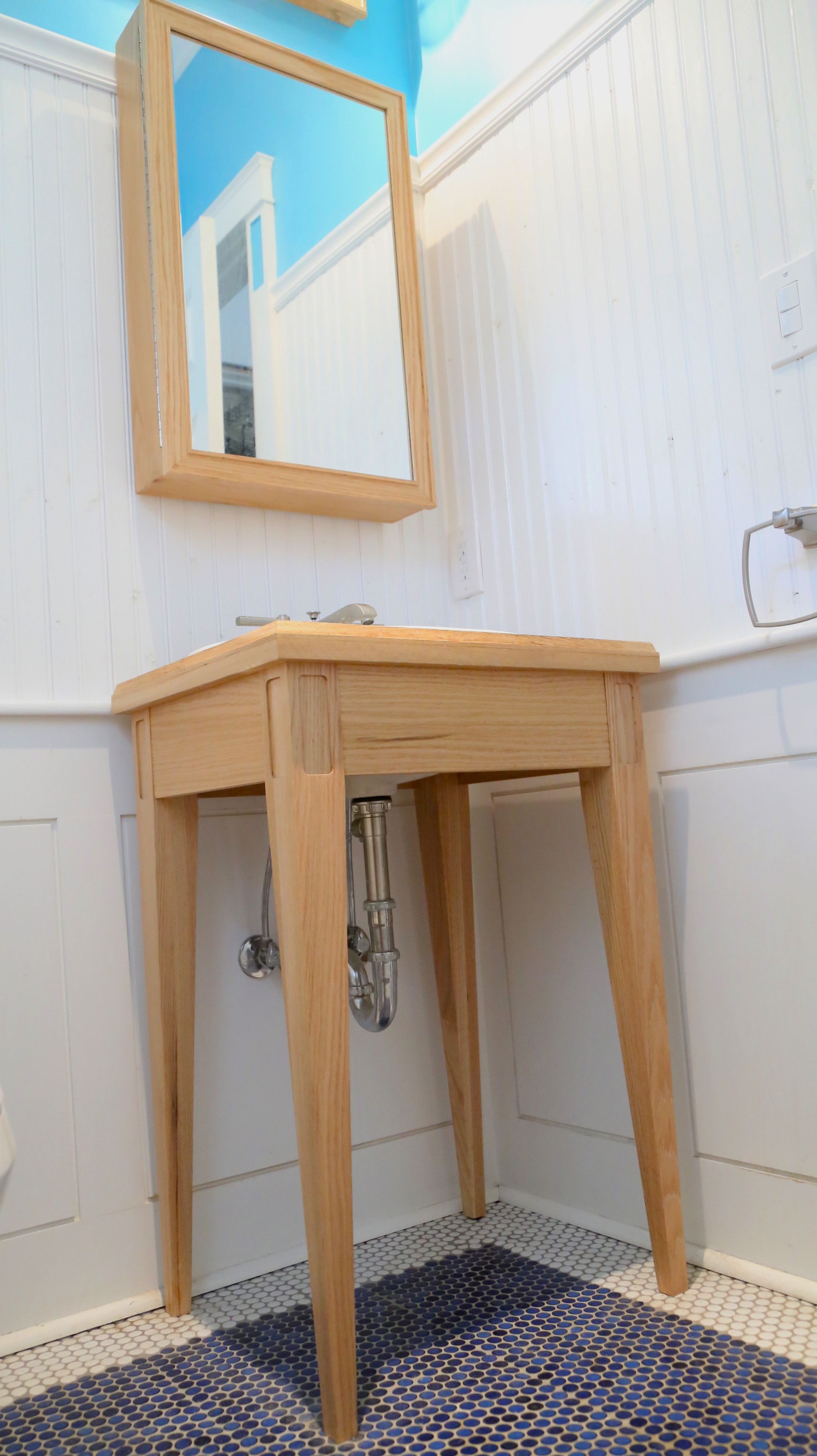 Hand Made Shaker Style, Red Oak Bathroom Vanity by Scanek + Co