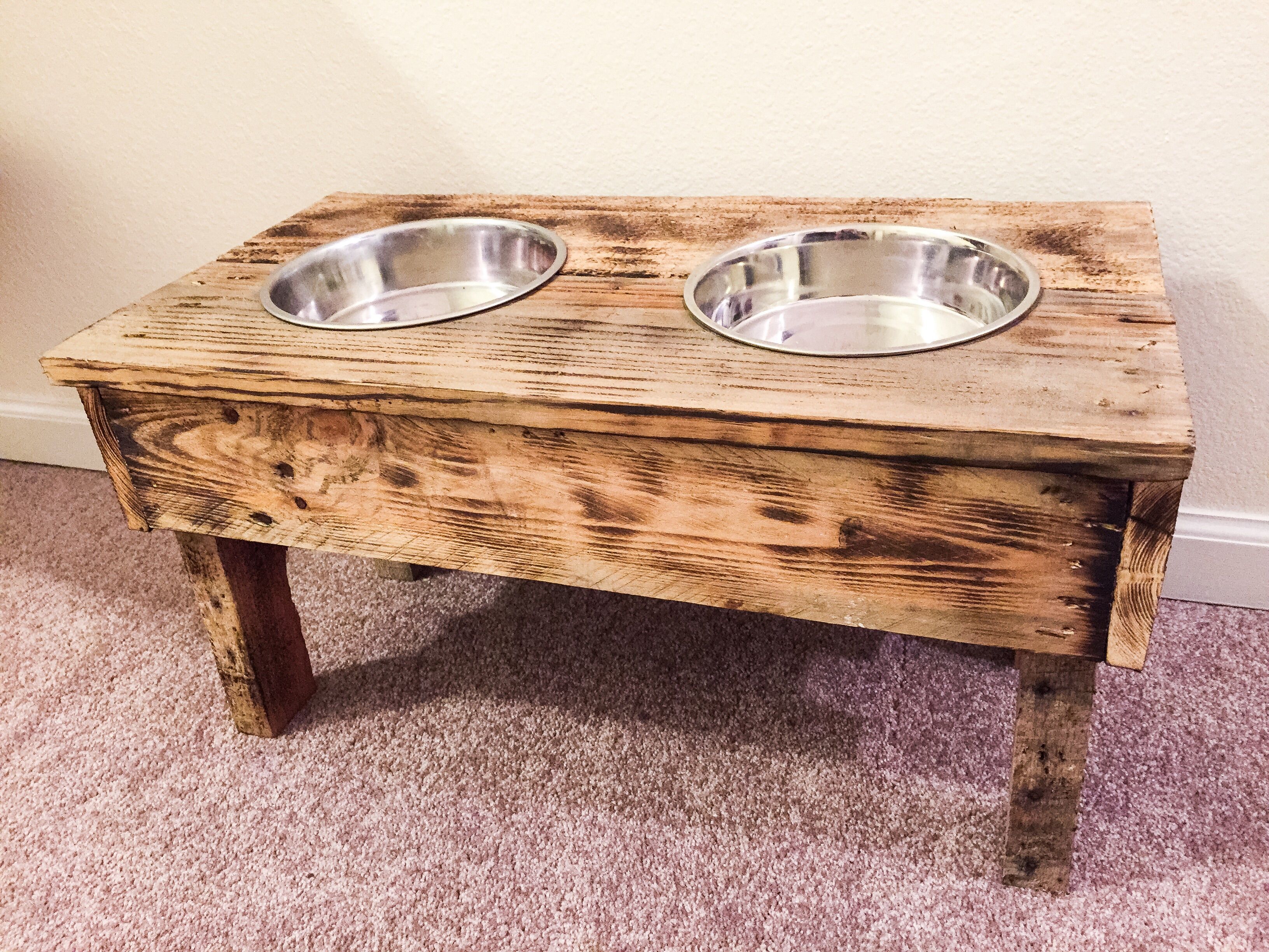 Buy Handmade Elevated Dog Bowl, made to order from WitekWoodworking