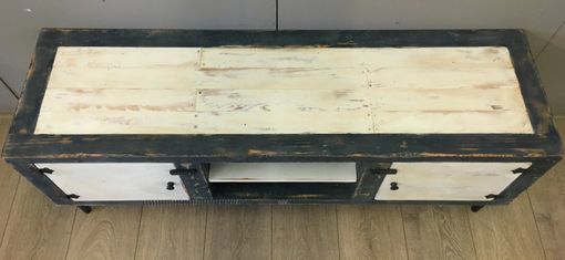 Custom Made Rustic Industrial Reclaimed Wood Entertainment Center