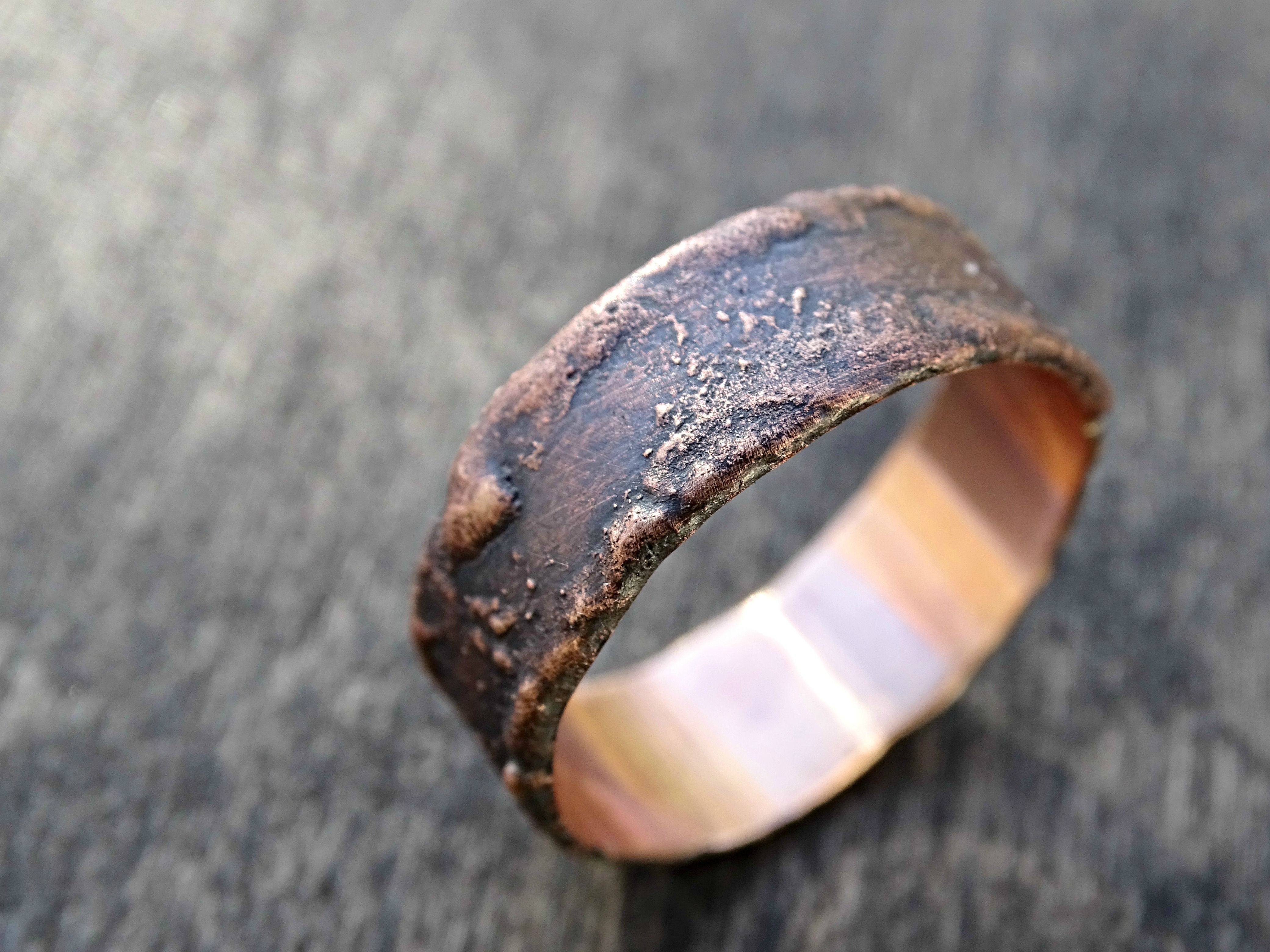 A Custom Made Rustic Bronze Ring Unique Mens Engagement Custom Made Rustic Bronze Ring Unique Mens Engagement Or Alternative Wedding Band