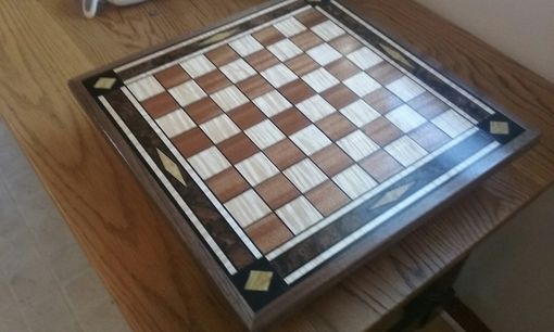 Custom Made Walnut Marquetry Chessboard