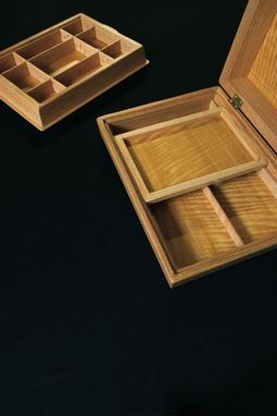 Custom Made Jewelry Box In Red Oak, African Satinwood, & Ebony