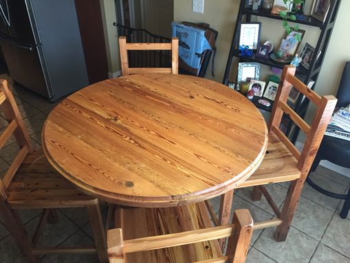 Custom Made Reclaimed Heart Pine Breakfast Table