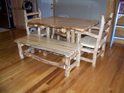 Custom Made Rustic Aspen Log Custom Built Dinning Room Table Sets