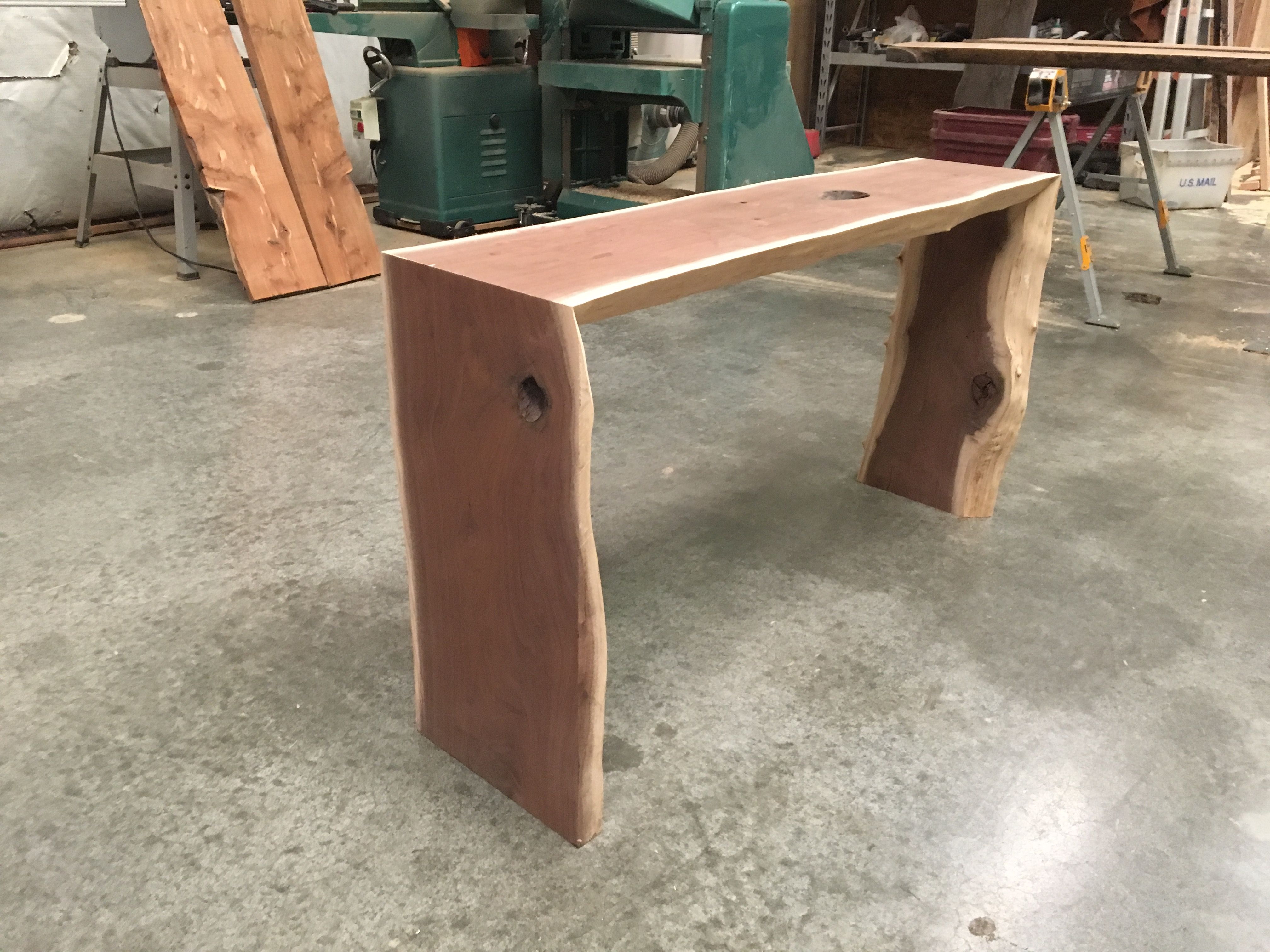 Hand Made Live Edge Black Walnut Waterfall Table by KC Custom Hardwoods