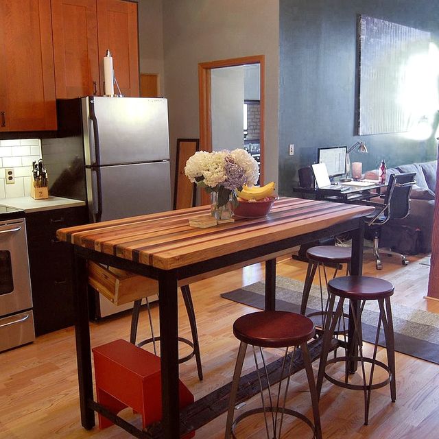 A Hand Crafted Butcher Block Kitchen Island With Base A Hand Crafted Butcher Block Kitchen Island With Base And Wine Rack Made To Order From The Strong Oaks Wood Custommade