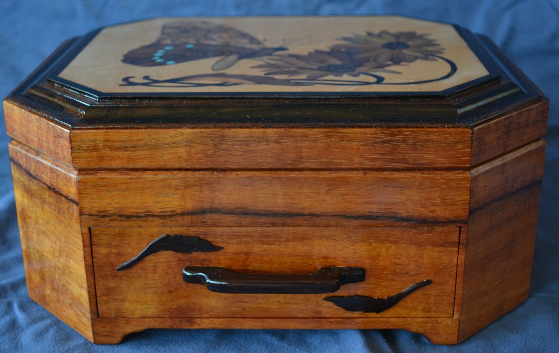 Hand Crafted Jewelry/Keepsake Box With Butterfly Marquetry Inlay by ...