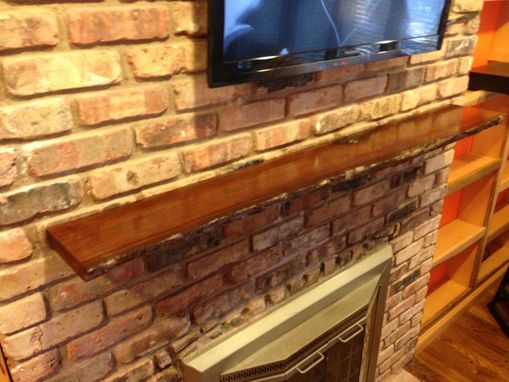 Hand Crafted Live Edge Slab Fireplace Mantel by MAD 