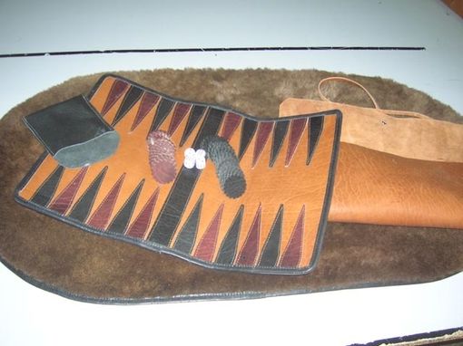 Custom Made Leather Backgammon Set